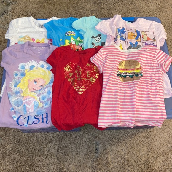 Other - Mickey Minnie Mouse Pokémon Frozen red gold heart tee shirts medium lot of 7